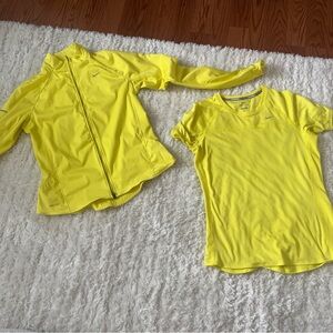 Nike Womens Bright Yellow Shirt and Jacket Set